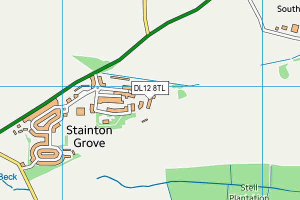 DL12 8TL map - OS VectorMap District (Ordnance Survey) DL12 8TL map - OS VectorMap District (Ordnance Survey)
