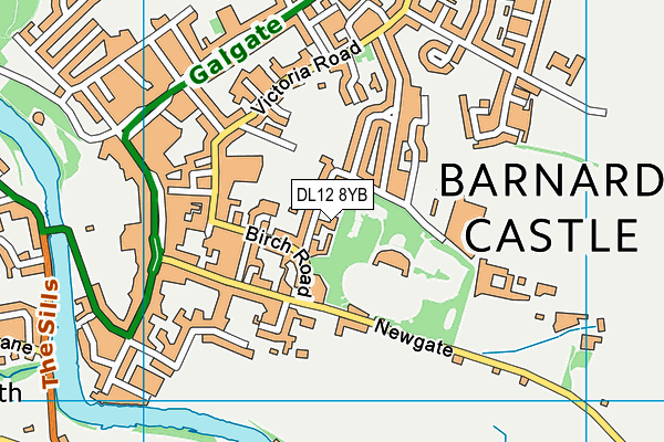 DL12 8YB map - OS VectorMap District (Ordnance Survey) DL12 8YB map - OS VectorMap District (Ordnance Survey)