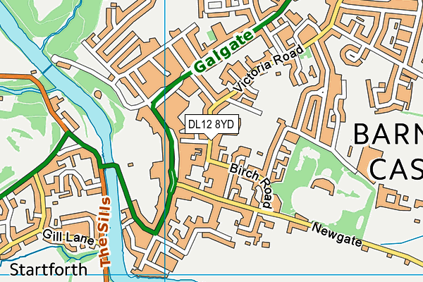 DL12 8YD map - OS VectorMap District (Ordnance Survey) DL12 8YD map - OS VectorMap District (Ordnance Survey)