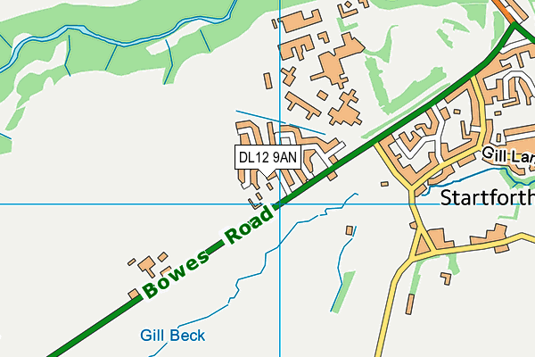 DL12 9AN map - OS VectorMap District (Ordnance Survey) DL12 9AN map - OS VectorMap District (Ordnance Survey)