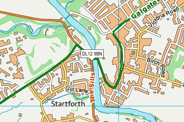 DL12 9BN map - OS VectorMap District (Ordnance Survey) DL12 9BN map - OS VectorMap District (Ordnance Survey)