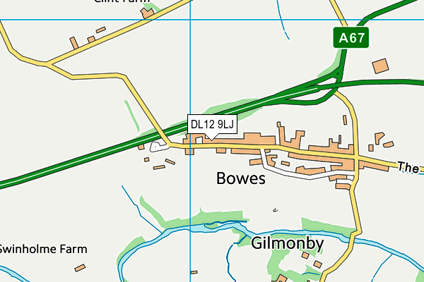DL12 9LJ map - OS VectorMap District (Ordnance Survey) DL12 9LJ map - OS VectorMap District (Ordnance Survey)