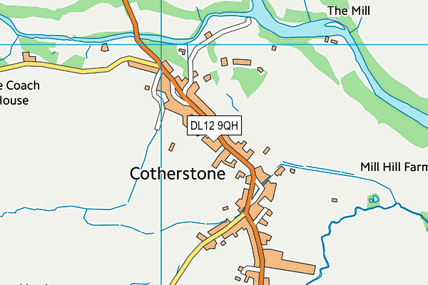 DL12 9QH map - OS VectorMap District (Ordnance Survey) DL12 9QH map - OS VectorMap District (Ordnance Survey)