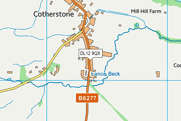DL12 9QX map - OS VectorMap District (Ordnance Survey) DL12 9QX map - OS VectorMap District (Ordnance Survey)