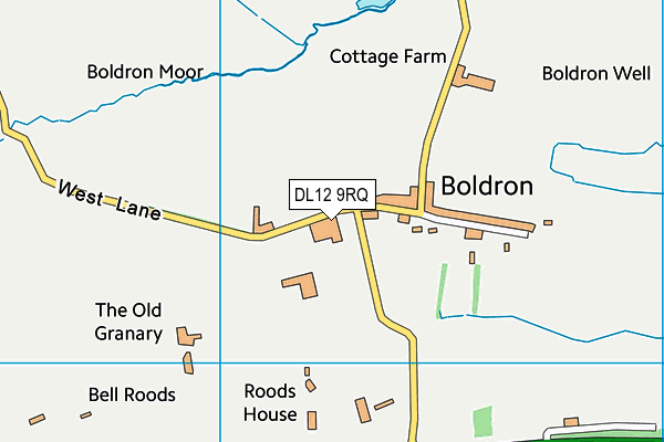 DL12 9RQ map - OS VectorMap District (Ordnance Survey)