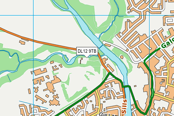 DL12 9TB map - OS VectorMap District (Ordnance Survey) DL12 9TB map - OS VectorMap District (Ordnance Survey)