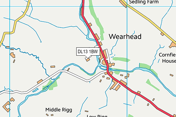 DL13 1BW map - OS VectorMap District (Ordnance Survey) DL13 1BW map - OS VectorMap District (Ordnance Survey)