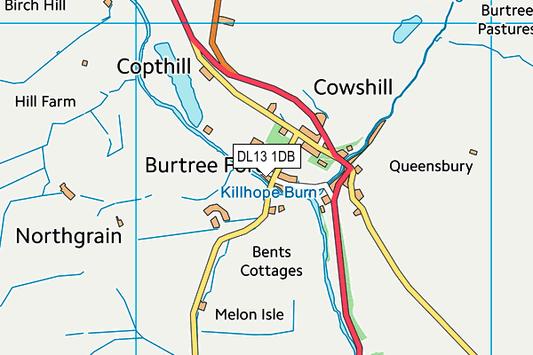DL13 1DB map - OS VectorMap District (Ordnance Survey) DL13 1DB map - OS VectorMap District (Ordnance Survey)