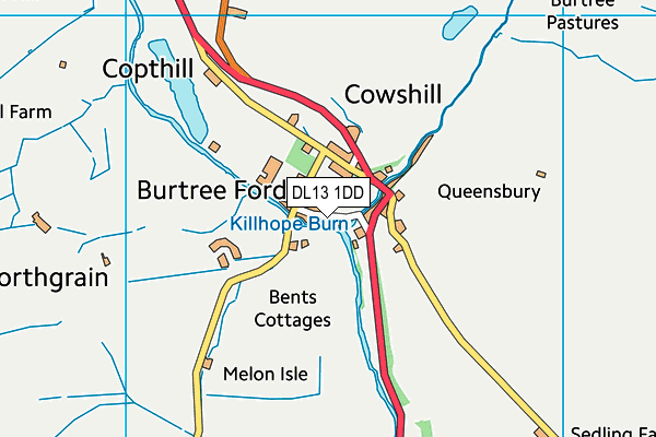 DL13 1DD map - OS VectorMap District (Ordnance Survey) DL13 1DD map - OS VectorMap District (Ordnance Survey)