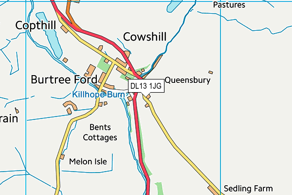 DL13 1JG map - OS VectorMap District (Ordnance Survey) DL13 1JG map - OS VectorMap District (Ordnance Survey)