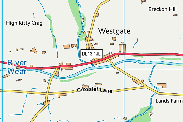 DL13 1JL map - OS VectorMap District (Ordnance Survey) DL13 1JL map - OS VectorMap District (Ordnance Survey)