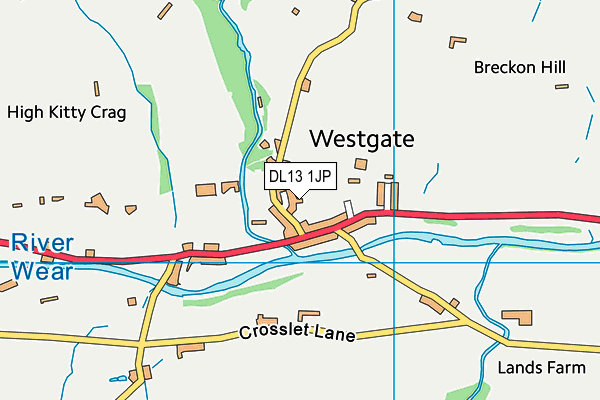 DL13 1JP map - OS VectorMap District (Ordnance Survey) DL13 1JP map - OS VectorMap District (Ordnance Survey)