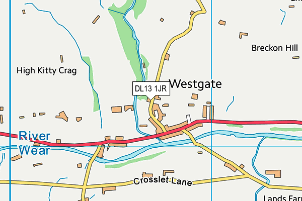 DL13 1JR map - OS VectorMap District (Ordnance Survey) DL13 1JR map - OS VectorMap District (Ordnance Survey)