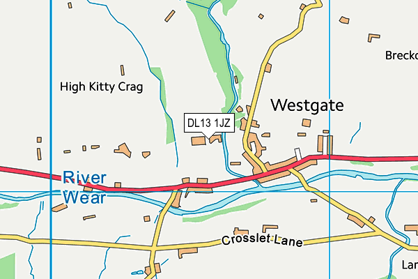 DL13 1JZ map - OS VectorMap District (Ordnance Survey) DL13 1JZ map - OS VectorMap District (Ordnance Survey)