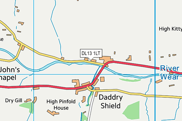 DL13 1LT map - OS VectorMap District (Ordnance Survey) DL13 1LT map - OS VectorMap District (Ordnance Survey)