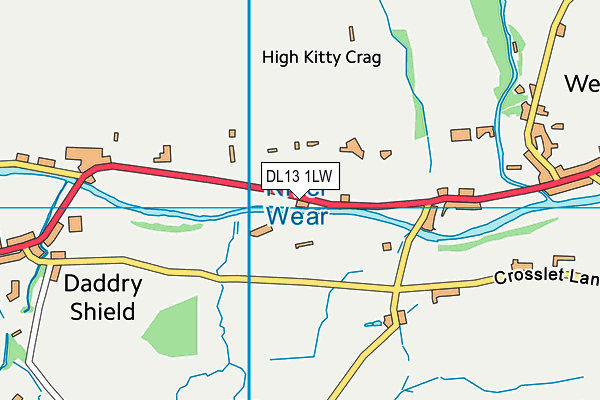 DL13 1LW map - OS VectorMap District (Ordnance Survey) DL13 1LW map - OS VectorMap District (Ordnance Survey)
