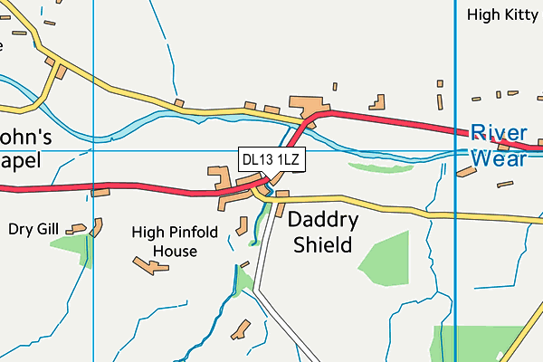 DL13 1LZ map - OS VectorMap District (Ordnance Survey)
