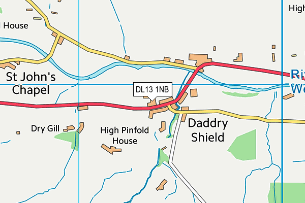 DL13 1NB map - OS VectorMap District (Ordnance Survey) DL13 1NB map - OS VectorMap District (Ordnance Survey)