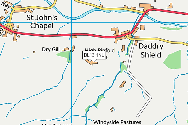 DL13 1NL map - OS VectorMap District (Ordnance Survey)