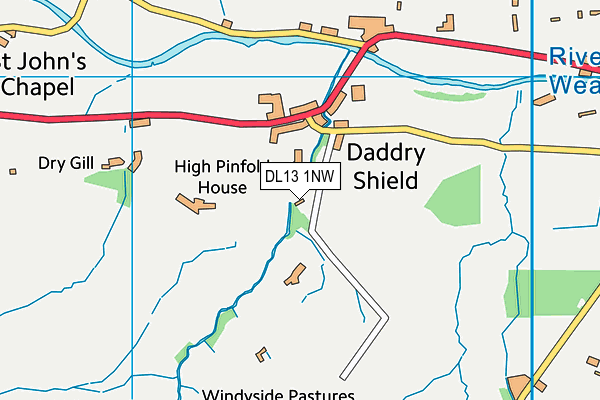 DL13 1NW map - OS VectorMap District (Ordnance Survey) DL13 1NW map - OS VectorMap District (Ordnance Survey)