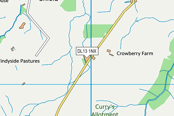 DL13 1NX map - OS VectorMap District (Ordnance Survey) DL13 1NX map - OS VectorMap District (Ordnance Survey)