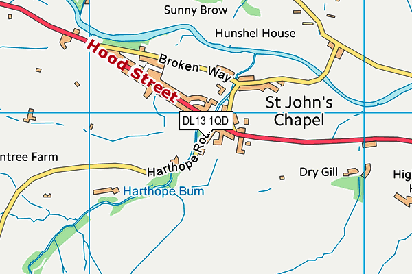 DL13 1QD map - OS VectorMap District (Ordnance Survey) DL13 1QD map - OS VectorMap District (Ordnance Survey)