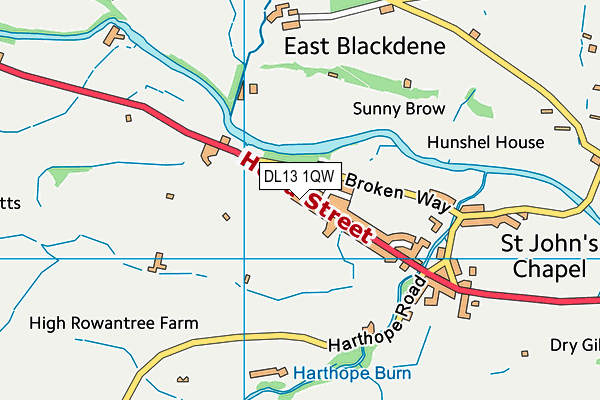 DL13 1QW map - OS VectorMap District (Ordnance Survey) DL13 1QW map - OS VectorMap District (Ordnance Survey)