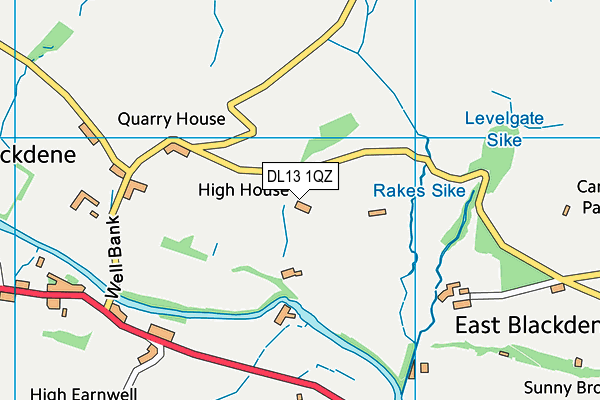 DL13 1QZ map - OS VectorMap District (Ordnance Survey) DL13 1QZ map - OS VectorMap District (Ordnance Survey)