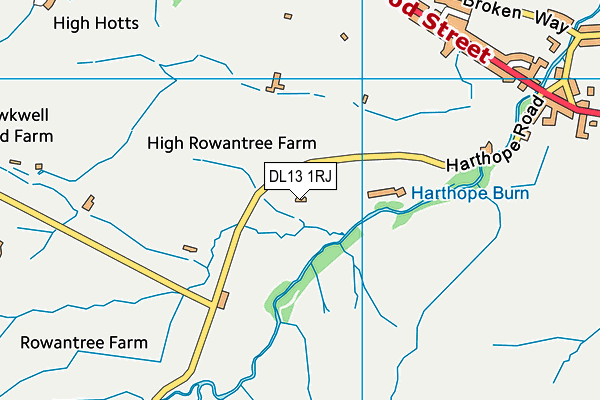 DL13 1RJ map - OS VectorMap District (Ordnance Survey) DL13 1RJ map - OS VectorMap District (Ordnance Survey)
