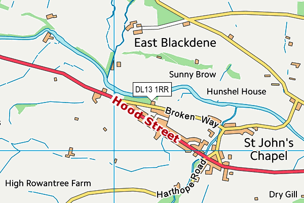 DL13 1RR map - OS VectorMap District (Ordnance Survey) DL13 1RR map - OS VectorMap District (Ordnance Survey)