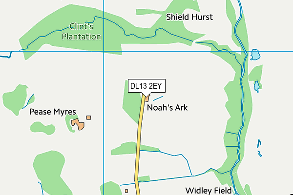 DL13 2EY map - OS VectorMap District (Ordnance Survey) DL13 2EY map - OS VectorMap District (Ordnance Survey)