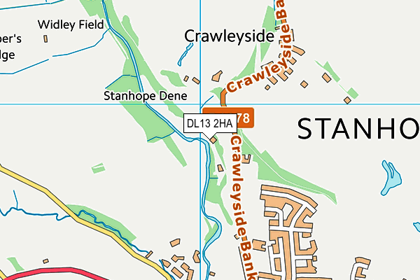 DL13 2HA map - OS VectorMap District (Ordnance Survey) DL13 2HA map - OS VectorMap District (Ordnance Survey)