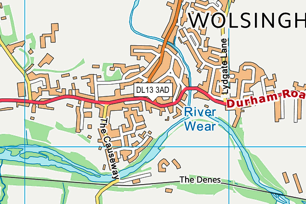 DL13 3AD map - OS VectorMap District (Ordnance Survey) DL13 3AD map - OS VectorMap District (Ordnance Survey)