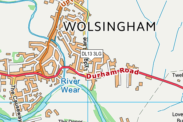 DL13 3LG map - OS VectorMap District (Ordnance Survey) DL13 3LG map - OS VectorMap District (Ordnance Survey)