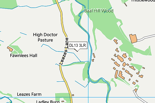 DL13 3LR map - OS VectorMap District (Ordnance Survey) DL13 3LR map - OS VectorMap District (Ordnance Survey)