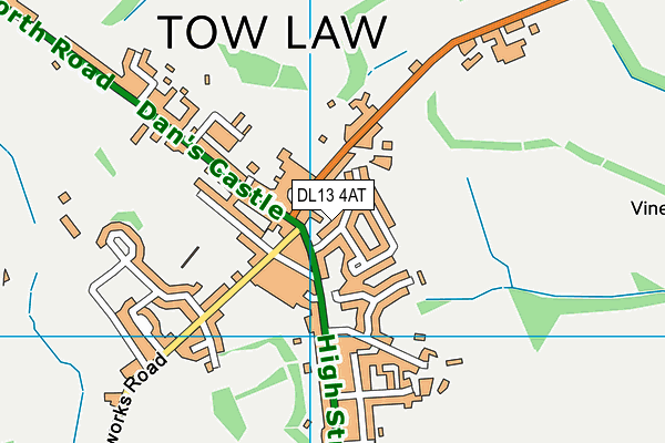 DL13 4AT map - OS VectorMap District (Ordnance Survey) DL13 4AT map - OS VectorMap District (Ordnance Survey)