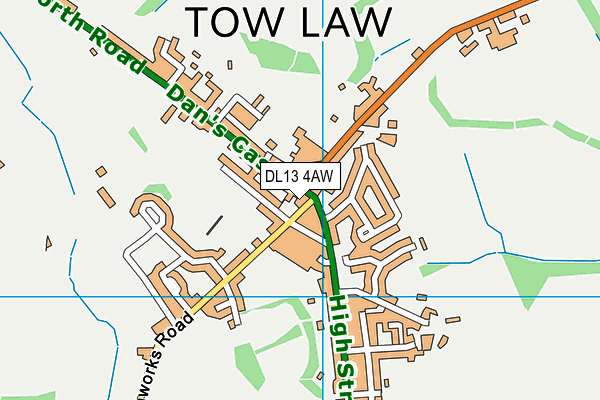 DL13 4AW map - OS VectorMap District (Ordnance Survey) DL13 4AW map - OS VectorMap District (Ordnance Survey)