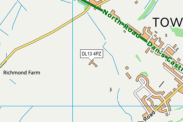 DL13 4PZ map - OS VectorMap District (Ordnance Survey) DL13 4PZ map - OS VectorMap District (Ordnance Survey)