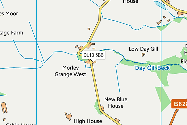 DL13 5BB map - OS VectorMap District (Ordnance Survey) DL13 5BB map - OS VectorMap District (Ordnance Survey)