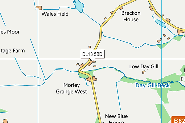 DL13 5BD map - OS VectorMap District (Ordnance Survey) DL13 5BD map - OS VectorMap District (Ordnance Survey)