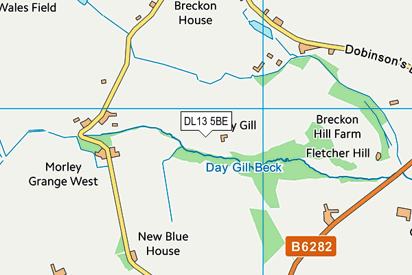 DL13 5BE map - OS VectorMap District (Ordnance Survey) DL13 5BE map - OS VectorMap District (Ordnance Survey)