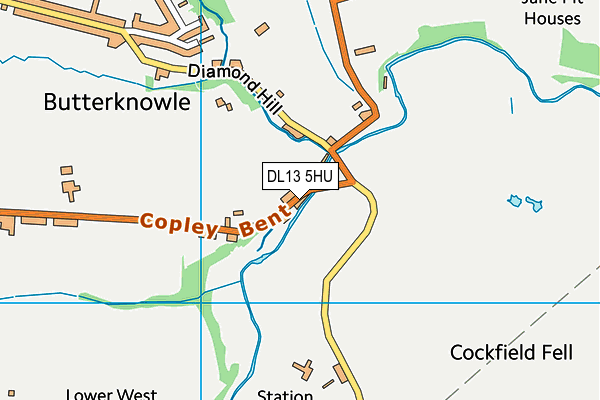 DL13 5HU map - OS VectorMap District (Ordnance Survey)