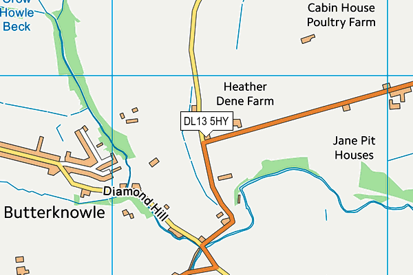 DL13 5HY map - OS VectorMap District (Ordnance Survey) DL13 5HY map - OS VectorMap District (Ordnance Survey)