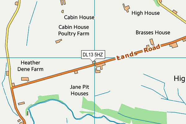 DL13 5HZ map - OS VectorMap District (Ordnance Survey) DL13 5HZ map - OS VectorMap District (Ordnance Survey)