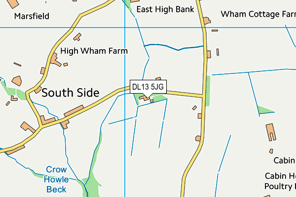 DL13 5JG map - OS VectorMap District (Ordnance Survey) DL13 5JG map - OS VectorMap District (Ordnance Survey)