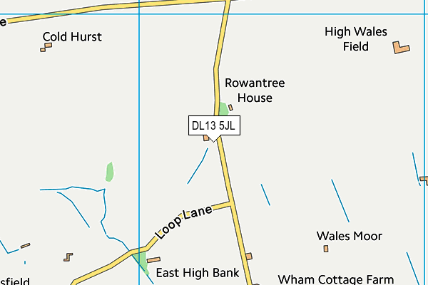 DL13 5JL map - OS VectorMap District (Ordnance Survey)