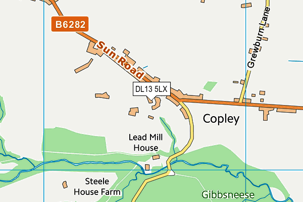 DL13 5LX map - OS VectorMap District (Ordnance Survey) DL13 5LX map - OS VectorMap District (Ordnance Survey)