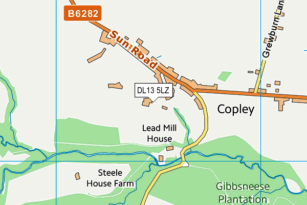 DL13 5LZ map - OS VectorMap District (Ordnance Survey) DL13 5LZ map - OS VectorMap District (Ordnance Survey)