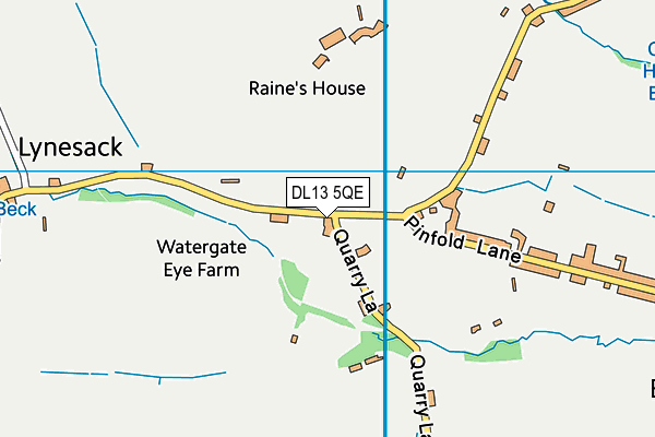 DL13 5QE map - OS VectorMap District (Ordnance Survey) DL13 5QE map - OS VectorMap District (Ordnance Survey)