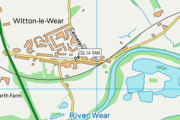 DL14 0AN map - OS VectorMap District (Ordnance Survey) DL14 0AN map - OS VectorMap District (Ordnance Survey)